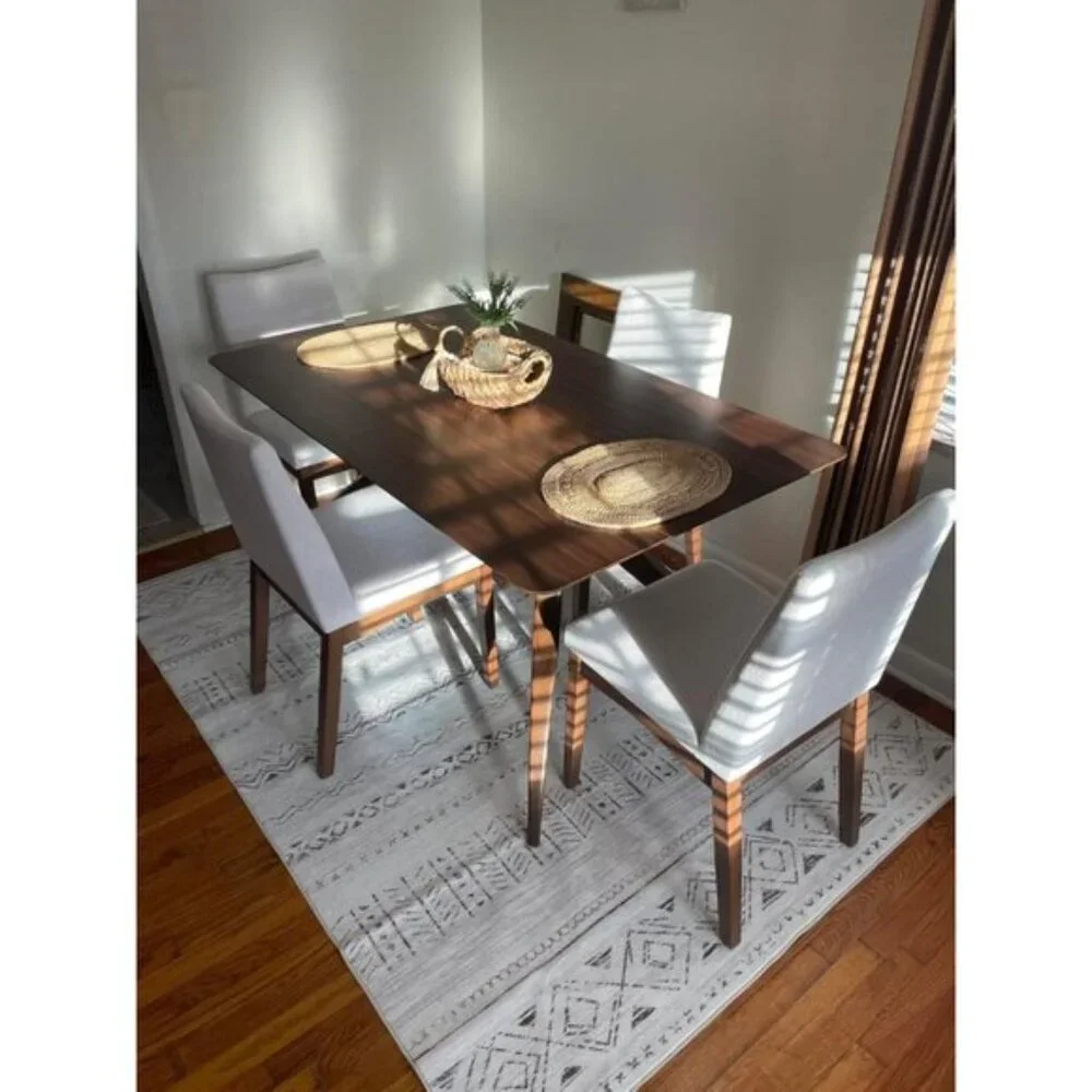 New 5x7 Washable Area Rug, Boho Farmhouse Non-Slip Carpet for Home & Room Decor